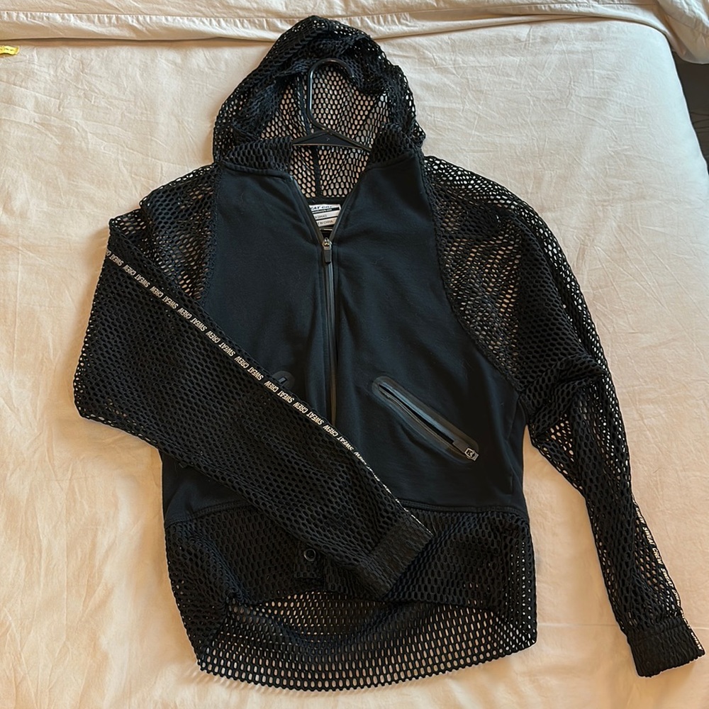 Sweat Crew Workout Mesh Hoodie, Size XSmall